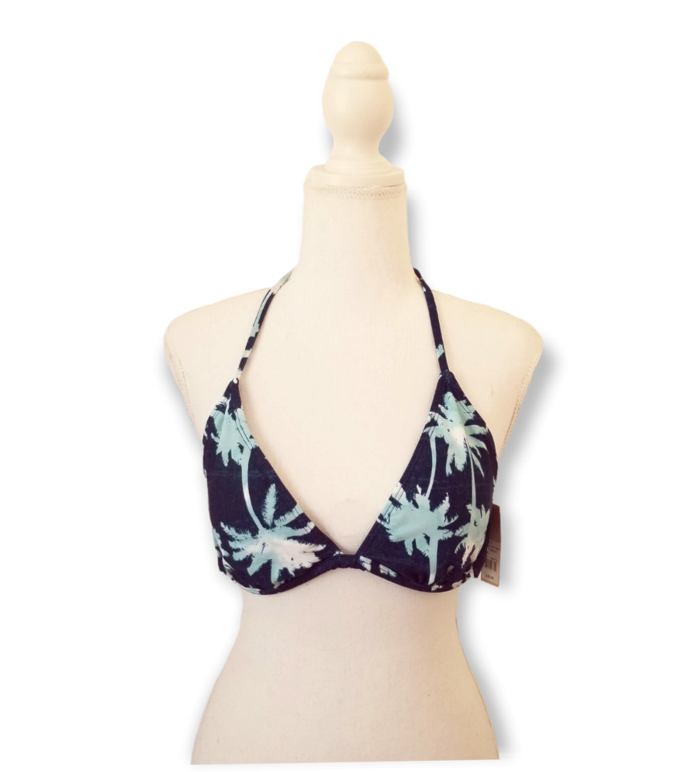 Urbanology Bikini Top Palm tree Pattern, ties around neck - Size L